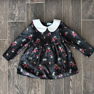 Floral Long Sleeve Dress with Peter Pan Collar